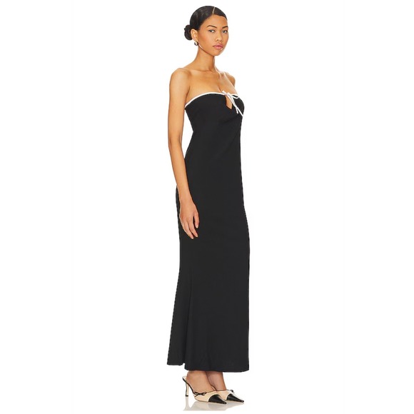 Black‎ Strapless Maxi Dress Evening Party Cocktail Gown Formal - Picture 6 of 7